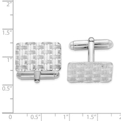 Sterling Silver Rhodium-plated Cuff Links - 4