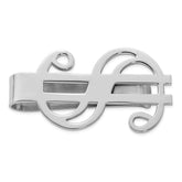 Sterling Silver Rhodium-plated Dollar Sign Money Clip - 3