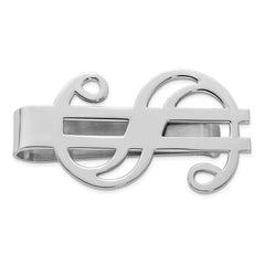 Sterling Silver Rhodium-plated Dollar Sign Money Clip - 3