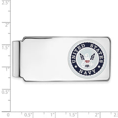 Sterling Silver Rhodium-plated U.S. Navy Money Clip