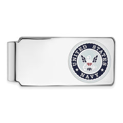 Sterling Silver Rhodium-plated U.S. Navy Money Clip