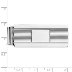 Sterling Silver Rhodium-plated Money Clip - 6