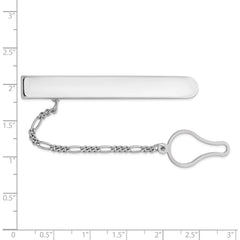 Sterling Silver Rhodium Plated Tie Clip - 5