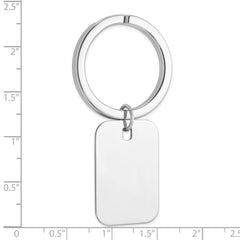 Sterling Silver Rhodium Plated Key Chain - 5