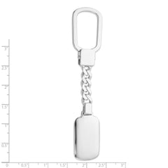 Sterling Silver Rhodium Plated Key Chain - 6