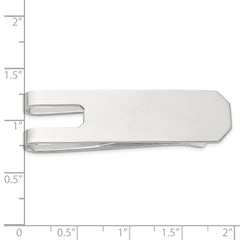 Sterling Silver Rhodium-plated Polished Money Clip - 2