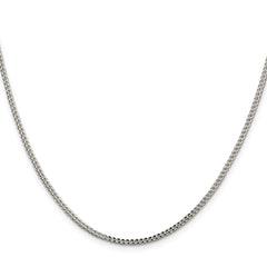 Sterling Silver 2mm D/C Square Franco Chain - 7