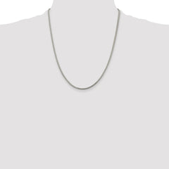 Sterling Silver Rhodium-plated 2mm D/C Square Franco Chain - 6