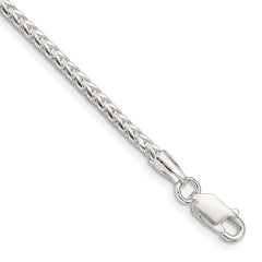 Sterling Silver 2.55mm D/C Square Franco Chain - 8