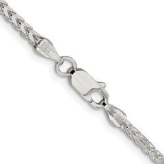 Sterling Silver Rhodium-plated 2.55mm D/C Square Franco Chain - 3