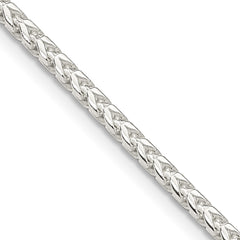 Sterling Silver 2.55mm D/C Square Franco Chain - 7