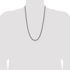 Sterling Silver Antiqued 3.1mm D/C Square Franco Chain
