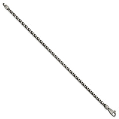 Sterling Silver Antiqued 3.1mm D/C Square Franco Chain - 7