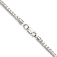 Sterling Silver 4.0mm D/C Square Franco Chain - 7