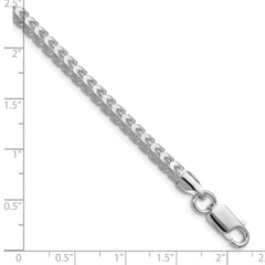 Sterling Silver Rhodium-plated 4.0mm D/C Square Franco Chain - 4
