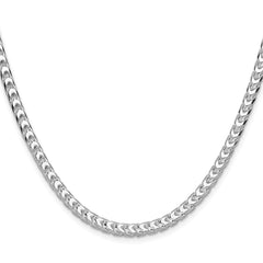 Sterling Silver Rhodium-plated 4.7mm D/C Square Franco Chain - 9