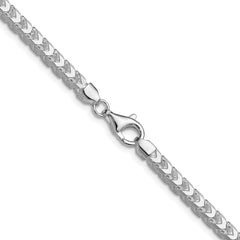 Sterling Silver Rhodium-plated 4.7mm D/C Square Franco Chain - 8