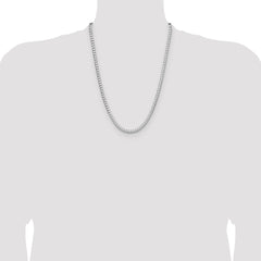Sterling Silver Rhodium-plated 4.7mm D/C Square Franco Chain - 8