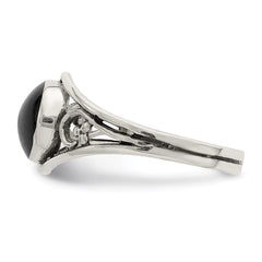 Sterling Silver Antiqued Black Agate Ring - 3