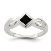 Sterling Silver Onyx Ring - 5