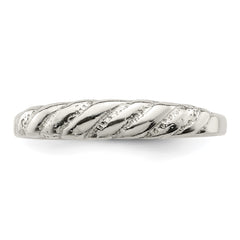 Sterling Silver Diamond-cut Twisted Ring - 3