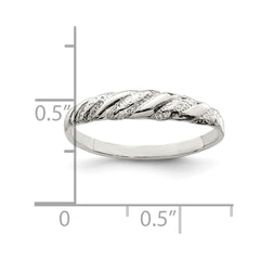 Sterling Silver Diamond-cut Twisted Ring - 3