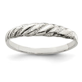 Sterling Silver Diamond-cut Twisted Ring - 3