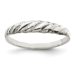 Sterling Silver Diamond-cut Twisted Ring - 3
