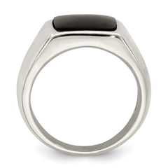 Sterling Silver Synthetic Onyx Ring - 3