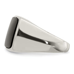 Sterling Silver Synthetic Onyx Ring - 3