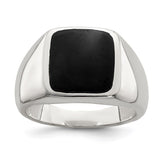 Sterling Silver Synthetic Onyx Ring - 3