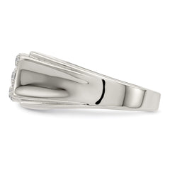 Sterling Silver Rhodium-plated Men's CZ Ring - 7