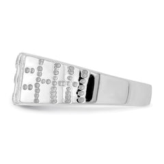 Sterling Silver Rhodium-plated Men's CZ Ring - 15