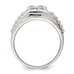 Sterling Silver Rhodium-plated CZ Fashion Ring - 3