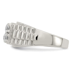 Sterling Silver Rhodium-plated CZ Fashion Ring - 3