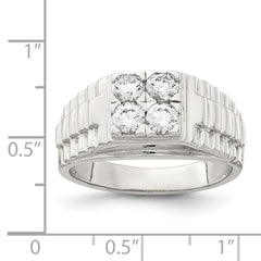 Sterling Silver Rhodium-plated CZ Fashion Ring - 2