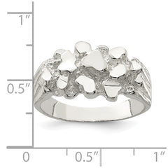 Sterling Silver Men's Nugget Ring - 12