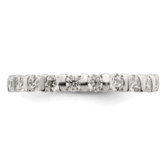 Sterling Silver Rhodium-plated CZ Band