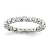Sterling Silver Rhodium-plated CZ Band