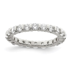 Sterling Silver Rhodium-plated CZ Band - 3