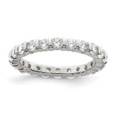 Sterling Silver Rhodium-plated CZ Band - 2