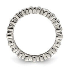 Sterling Silver Rhodium-plated CZ Eternity Band - 4