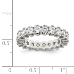 Sterling Silver Rhodium-plated CZ Eternity Band - 4