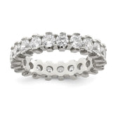 Sterling Silver Rhodium-plated CZ Eternity Band - 4