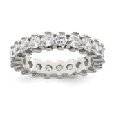 Sterling Silver Rhodium-plated CZ Eternity Band - 5