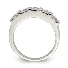 Sterling Silver Rhodium-plated CZ 5-Stone Ring - 5