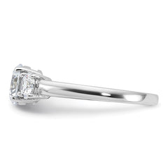 Sterling Silver Rhodium-plated 3 Stone CZ Ring - 2