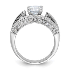 Sterling Silver Rhodium-plated 2-Piece CZ Wedding Set Ring - 5
