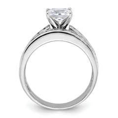 Sterling Silver Rhodium-plated 2-Piece CZ Size 7 Wedding Set Ring - 2