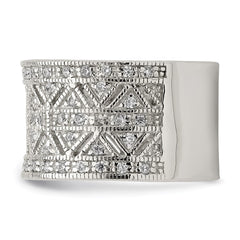 Sterling Silver Rhodium-plated Polished CZ Vintage Ring - 3